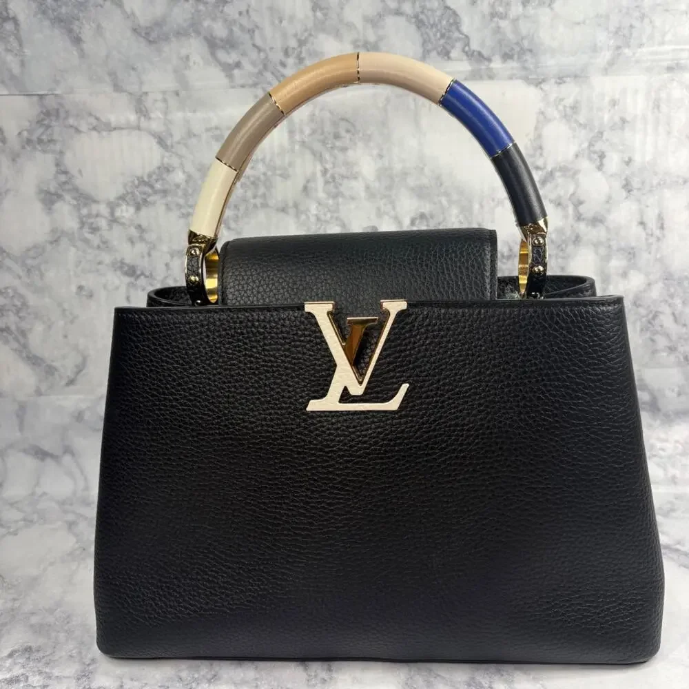 LOUIS VUITTON Capucines MM Black Taurillon Leather Ltd Edition Handle COA Dusty